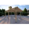Pergola bois 6x5, façade côté gauche