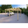 Pergola bois 6x5, façade côté droit
