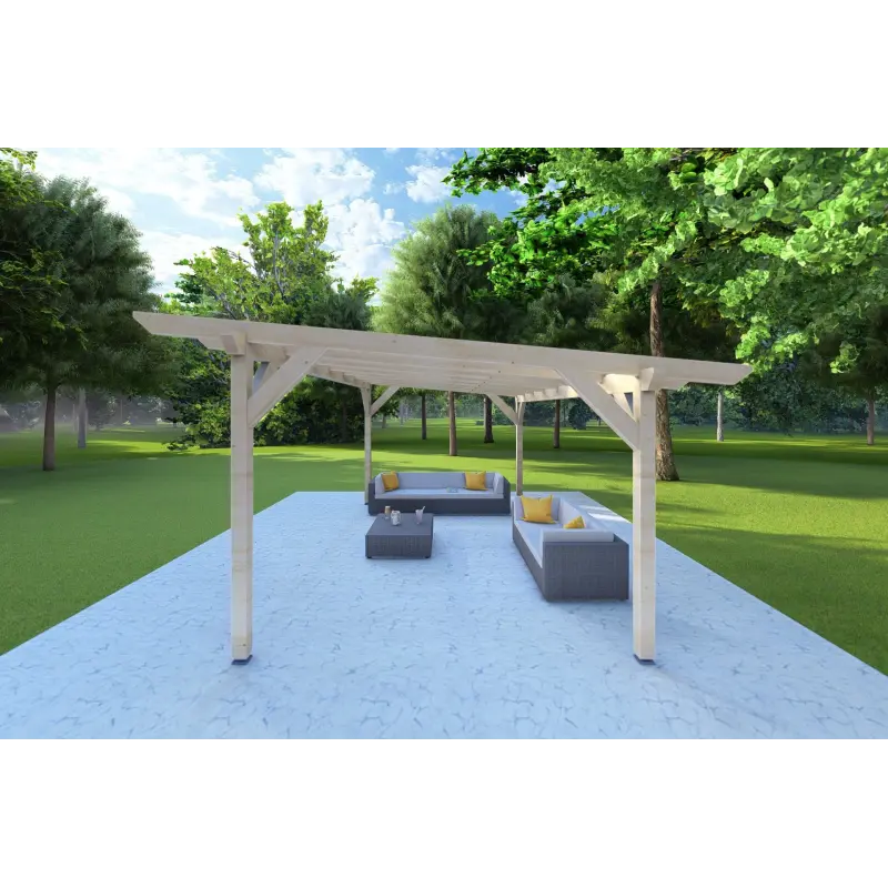 Carport en bois 20 m², côté droit