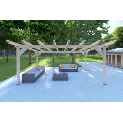 Carport en bois 20 m², vue frontale