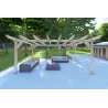Carport en bois 20 m², vue frontale