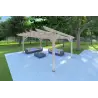 Carport en bois 20 m², façade côté droit