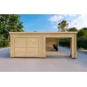Garage en bois avec toit à un versant 38 m², 44mm, vue frontale