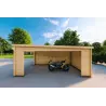 Garage en bois avec toit à un versant 38 m², 44mm, côté droit