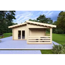 Maison isolée BIANCA 40m², 44/100/44 mm, vue frontale