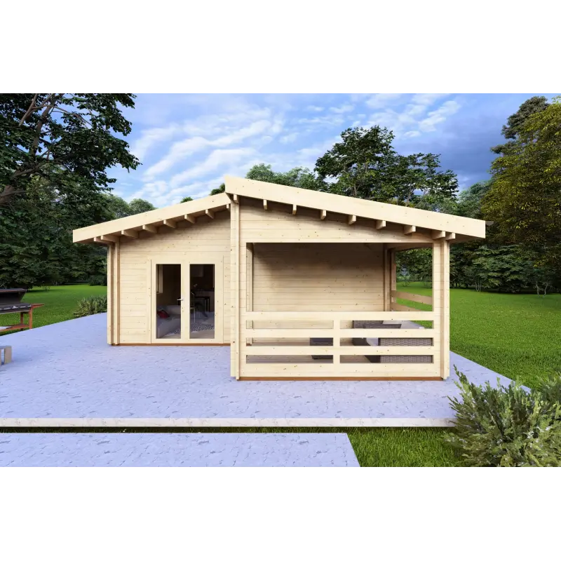 Maison isolée BIANCA 40m², 44/100/44 mm, vue frontale