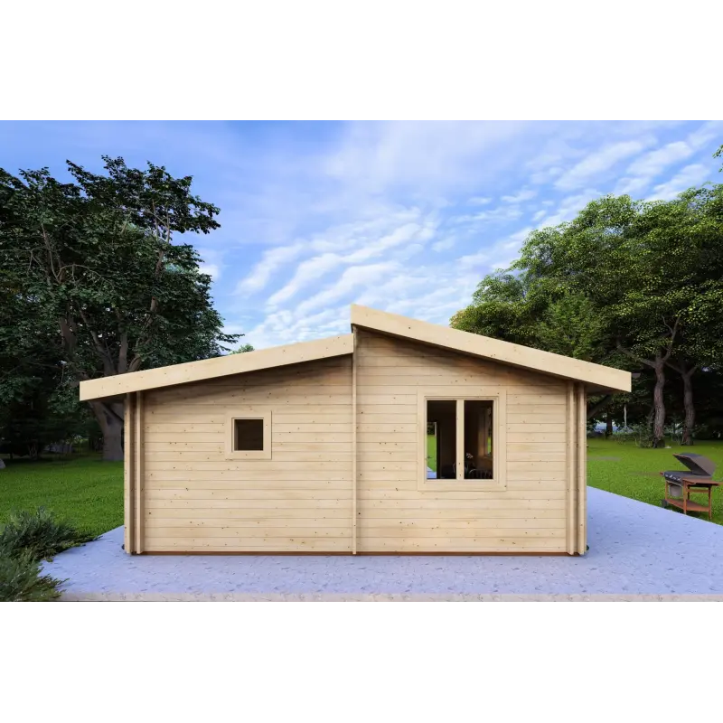 Maison isolée BIANCA 40m², 44/100/44 mm, vue arrière