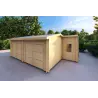 Garage double avec débarras en bois 6x8, 60mm, façade côté droit