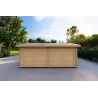 Garage double avec débarras en bois 6x8, 60mm, vue frontale