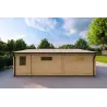 Garage double avec débarras en bois 6x8, 60mm, vue arrière