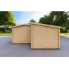Garage double avec débarras en bois 6x8, 60mm, côté droit