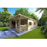 Chalet en bois CLOTILDE 5.5x10, 44mm, façade côté droit