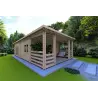 Chalet en bois CLOTILDE 5.5x10, 44mm, façade côté gauche