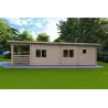 Chalet en bois CLOTILDE 5.5x10, 44mm, côté droit