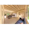 Chalet en bois CLOTILDE 5.5x10, 44mm, espace de vie ouvert