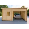 Pergola bois avec double abri 5x6, 44mm, vue frontale