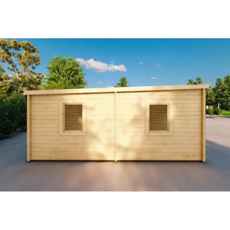 Pergola bois avec double abri 5x6, 44mm, côté gauche