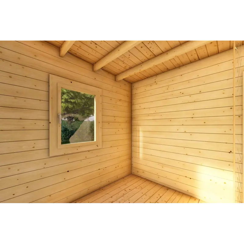 Pergola bois avec double abri 5x6, 44mm, intérieur