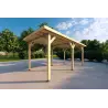 Carport en bois monopente 3x6, façade côté droit