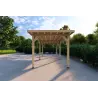 Carport en bois monopente 3x6, vue frontale
