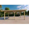 Carport en bois monopente 3x6, côté gauche
