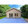 Maison en bois SILVIA 5.5x7.4, 44/100/44 mm, vue frontale