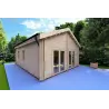 Maison en bois SILVIA 5.5x7.4, 44/100/44 mm, façade côté gauche