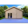 Maison en bois SILVIA 5.5x7.4, 44/100/44 mm, vue arrière