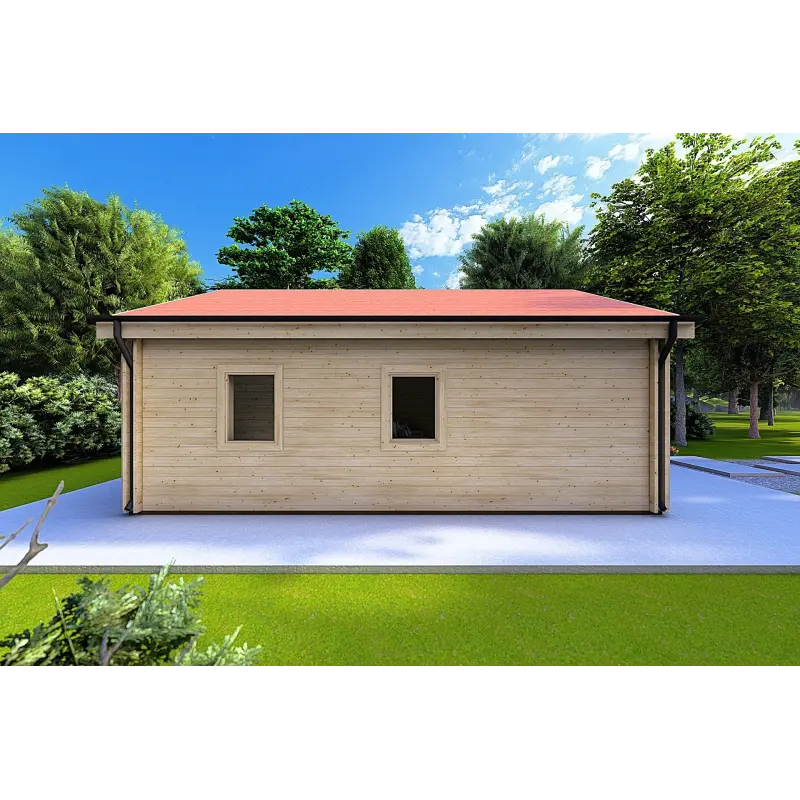 Maison en bois SILVIA 5.5x7.4, 44/100/44 mm, côté gauche