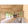 Maison en bois SILVIA 5.5x7.4, 44/100/44 mm, espace de vie ouvert