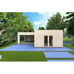 Maison isolée avec bardage SOLEIL 42 m², 60/100/30/40 mm, vue frontale