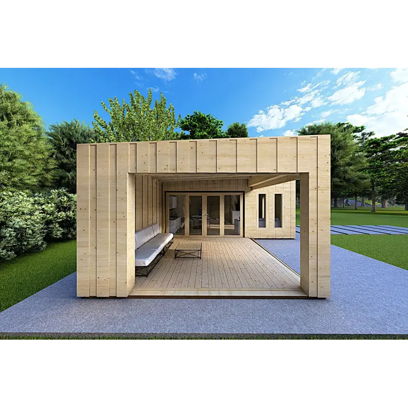 Maison isolée avec bardage SOLEIL 42 m², 60/100/30/40 mm, côté gauche