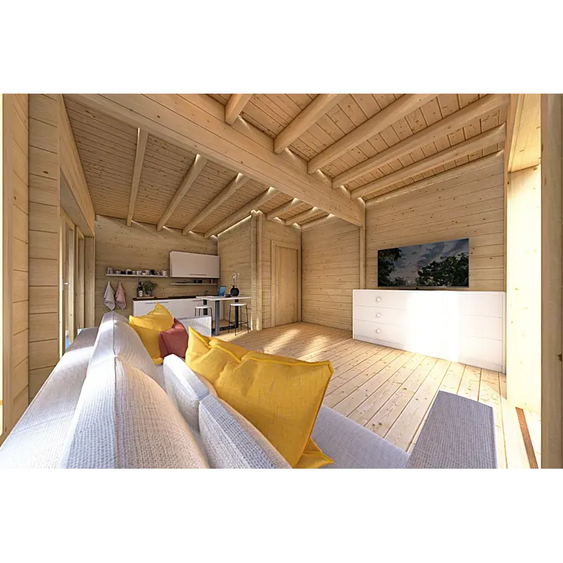 Maison isolée avec bardage SOLEIL 42 m², 60/100/30/40 mm, intérieur