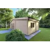 Chalet bois IRENE 8.6x4.9, 60mm, façade côté droit