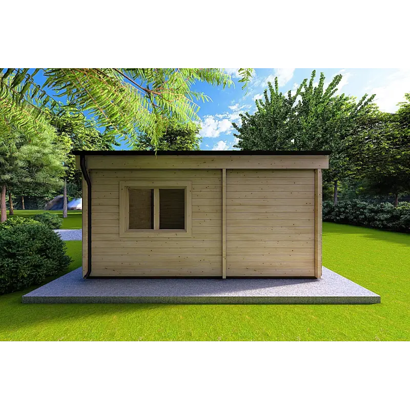 Chalet bois IRENE 8.6x4.9, 60mm, côté droit