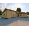 Maison habitable en bois avec garage double PRISCILLA, 44/140/44 mm, façade côté droit