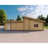 Maison habitable en bois avec garage double PRISCILLA, 44/140/44 mm, côté droit