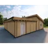 Maison habitable en bois avec garage double PRISCILLA, 44/140/44 mm, vue du garage