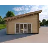 Maison habitable en bois avec garage double PRISCILLA, 44/140/44 mm, côté gauche