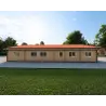 Maison habitable en bois avec garage double PRISCILLA, 44/140/44 mm, vue arrière