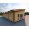 Maison habitable en bois avec garage double PRISCILLA, 44/140/44 mm, vue arrière côté gauche