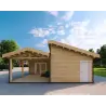 Chalet en bois habitable​ avec assemblage à queue d’aronde PAMELA 115 m², 100mm, côté droit