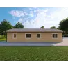 Chalet en bois habitable​ avec assemblage à queue d’aronde PAMELA 115 m², 100mm, vue arrière