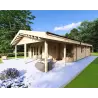 Chalet en bois habitable​ avec 5 pièces EVA 108 m², 44/140/44 mm, façade côté droit
