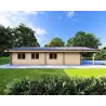 Chalet en bois habitable​ avec 5 pièces EVA 108 m², 44/140/44 mm, côté gauche
