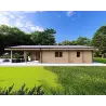 Chalet en bois habitable​ avec 5 pièces EVA 108 m², 44/140/44 mm, côté droit
