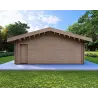 Chalet en bois habitable​ avec 5 pièces EVA 108 m², 44/140/44 mm, vue arrière