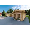 Maison habitable en bois en forme de fer à cheval AMBRA 96 m², 100mm, façade côté droit