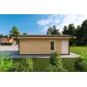 Maison habitable en bois en forme de fer à cheval AMBRA 96 m², 100mm, côté droit