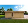 Maison habitable en bois en forme de fer à cheval AMBRA 96 m², 100mm, côté gauche